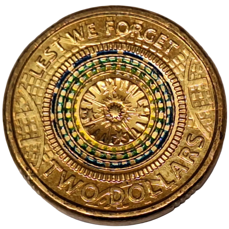 2017 $2 Lest We Forget Coloured Circulated Coin