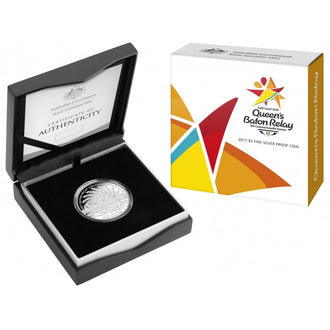 2017 Gold Coast Commonwealth Games Queens Baton Relay Silver Proof Coin