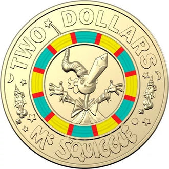 2019 $2 Mr Squiggle Coloured Circulated Coin - Mr Squiggle