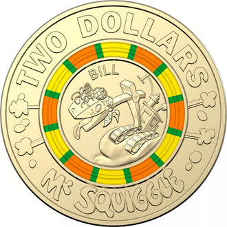 2019 $2 Mr Squiggle Coloured Circulated Coin - Bill