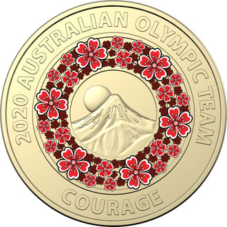 2020 $2 Tokyo Olympics Coloured Circulated Coin - Courage