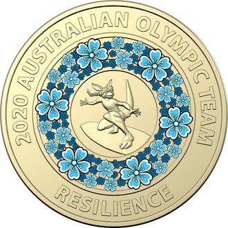 2020 $2 Tokyo Olympics Coloured Circulated Coin - Resilience