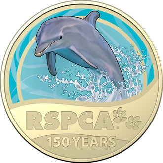 2021 $1 Australian RSPCA Coloured Uncirculated Coin - Dophin