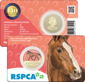 2021 $1 Australian RSPCA Coloured Uncirculated Coin - Horse