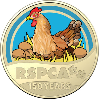 2021 $1 Australian RSPCA Coloured Uncirculated Coin - Layer Hen