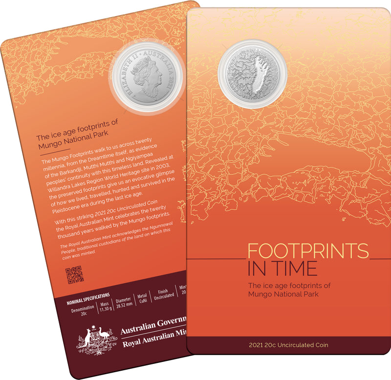 2021 20c Mungo Footprint Uncirculated Coin