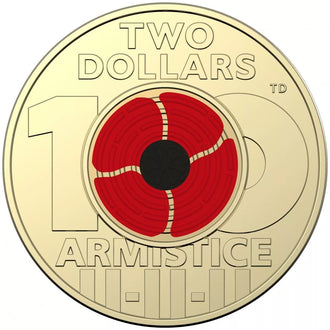 2018 $2 Remembrance Day 100 Years of Armistice Coloured Circulation Coin