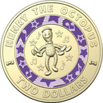 2021 $2 Australian Wiggles Coloured Circulated Coin - Henry the Octopus