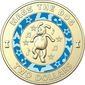 2021 $2 Australian Wiggles Coloured Circulated Coin - Wags the Dog