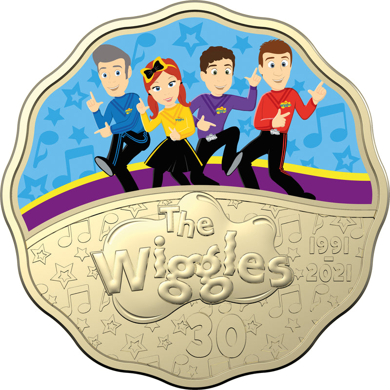 2021 30 Years of the Wiggles 2-Coin Coloured Set