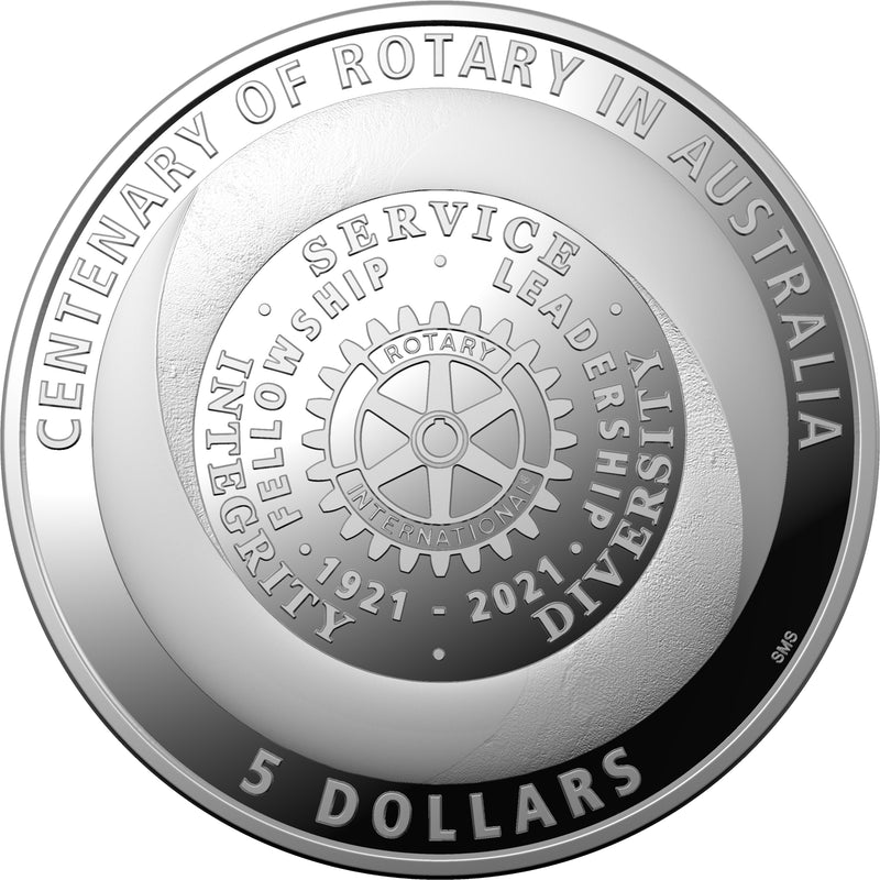 2021 Centenary of Rotary $5 Silver Proof Coin