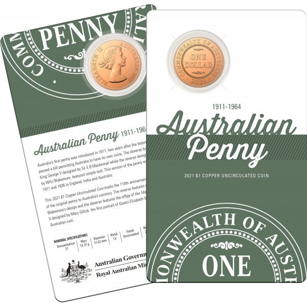 2021 110th Anniversary of the Australian Penny 2-Coin Set
