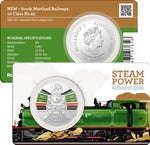 2022 50c Australian Steam Trains Coloured Coin - NSW South Maitland Railways 10 Class No.25