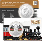 2022 50c Australian Steam Trains Coloured Coin - TAS North Farrell Mine Tramway