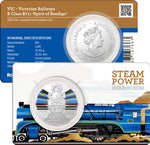 2022 50c Australian Steam Trains Coloured Coin - VIC Victorian Railways R Class R711