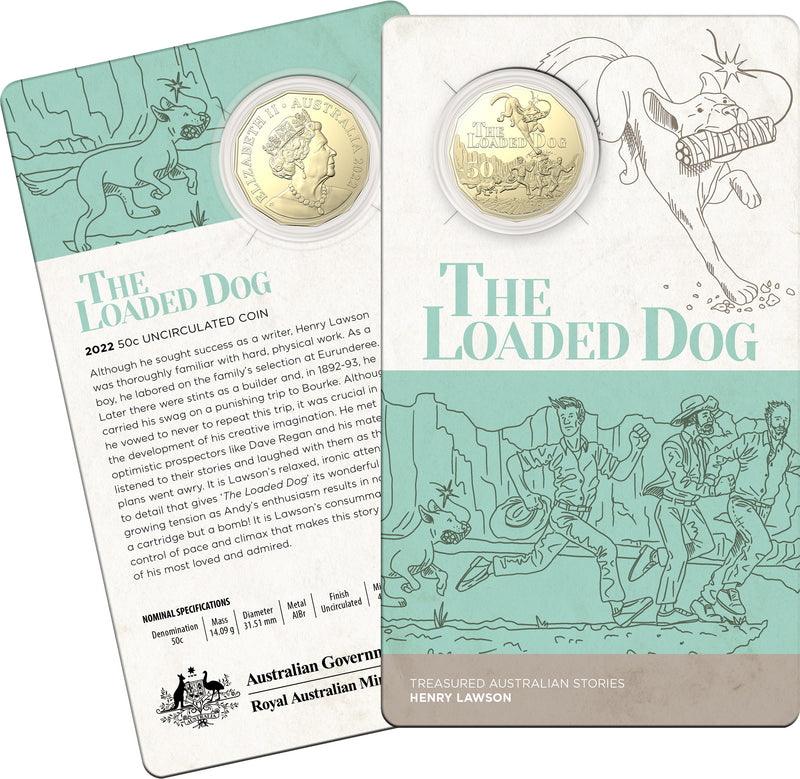 2022 50c Australian Henry Lawson -The Loaded Dog