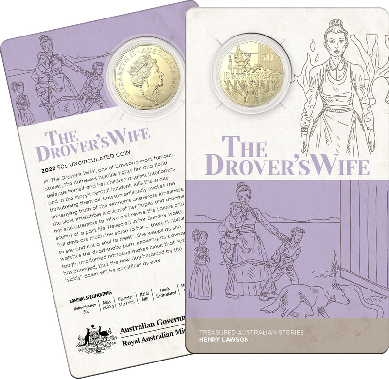 2022 50c Australian Henry Lawson – The Drovers Wife