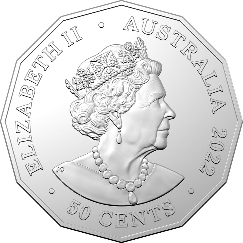 2022 50c Australian Steam Trains Coloured Coin - TAS North Farrell Mine Tramway