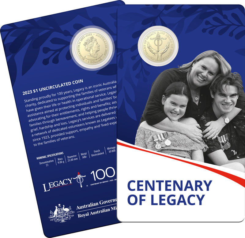 2023 $1 Centenary of Legacy Uncirculated Coin