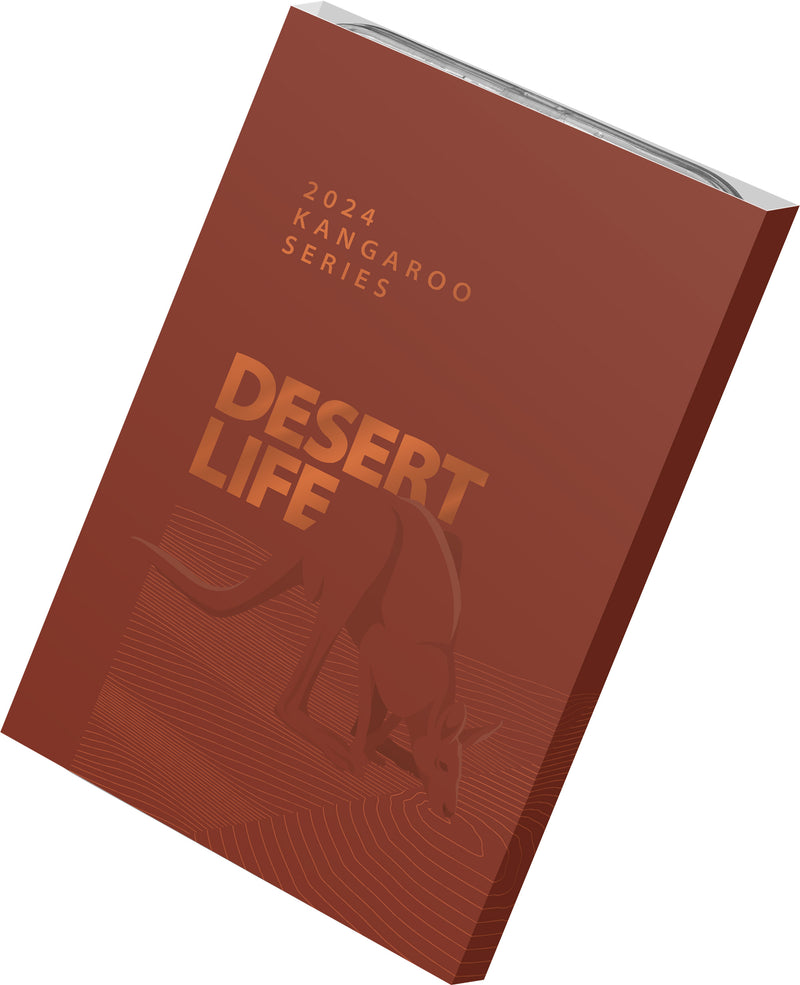 2024 Australia 1 oz Frosted Silver Uncirculated Coin Kangaroo Desert Life