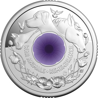 2024 $2 ‘C’ Mintmark Coloured Silver Proof Coin War Animals Remembrance