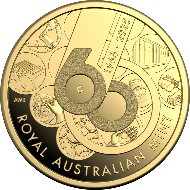 2025 $10 C Mintmark Gold Proof Coin - 60th Anniversary of the Royal Australian Mint