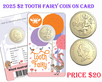 2025 $2 Australian Tooth Fairy Coin on Card