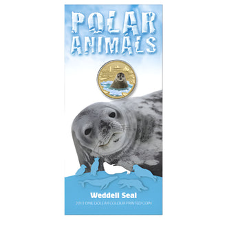 2013 $1 Australian Coloured Polar Animal Series Uncirculated Coin - Weddell Seal