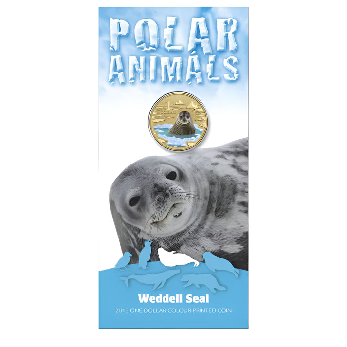 2013 $1 Australian Coloured Polar Animal Series Uncirculated Coin - Weddell Seal