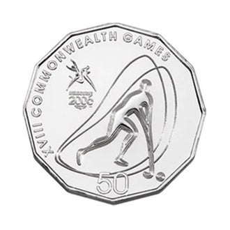 2006 50c Melbourne Commonwealth Games Uncirculated Coin - Hockey