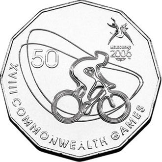 2006 50c Melbourne Commonwealth Games Uncirculated Coin - Cycling