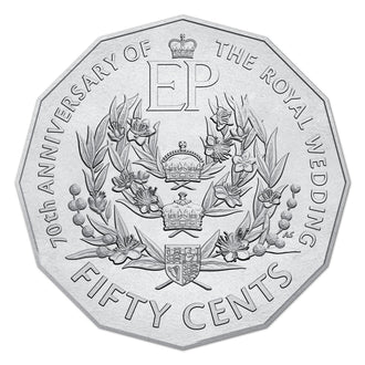 2017 50c Queen Elizabeth II 70th Wedding Anniversary Uncirculated Coin