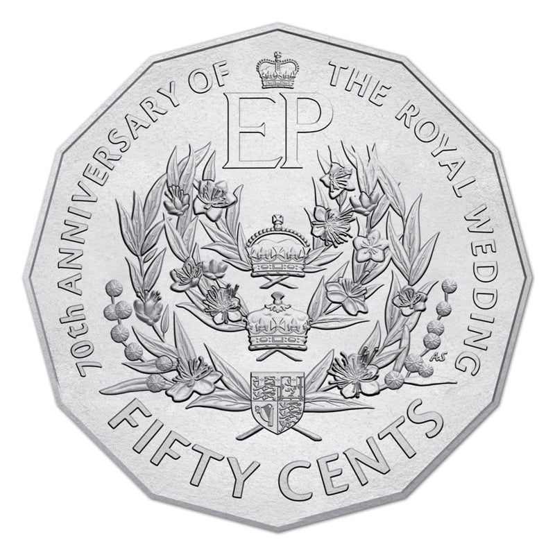 2017 50c Queen Elizabeth II 70th Wedding Anniversary Uncirculated Coin