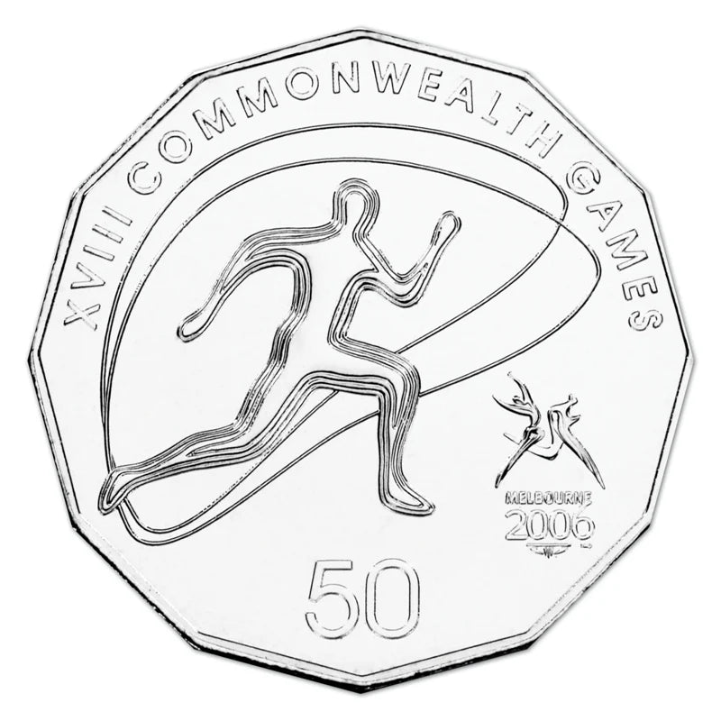 2006 50c Melbourne Commonwealth Games Uncirculated Coin - Athletics