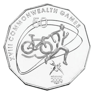 2006 50c Melbourne Commonwealth Games Uncirculated Coin - Triathlon