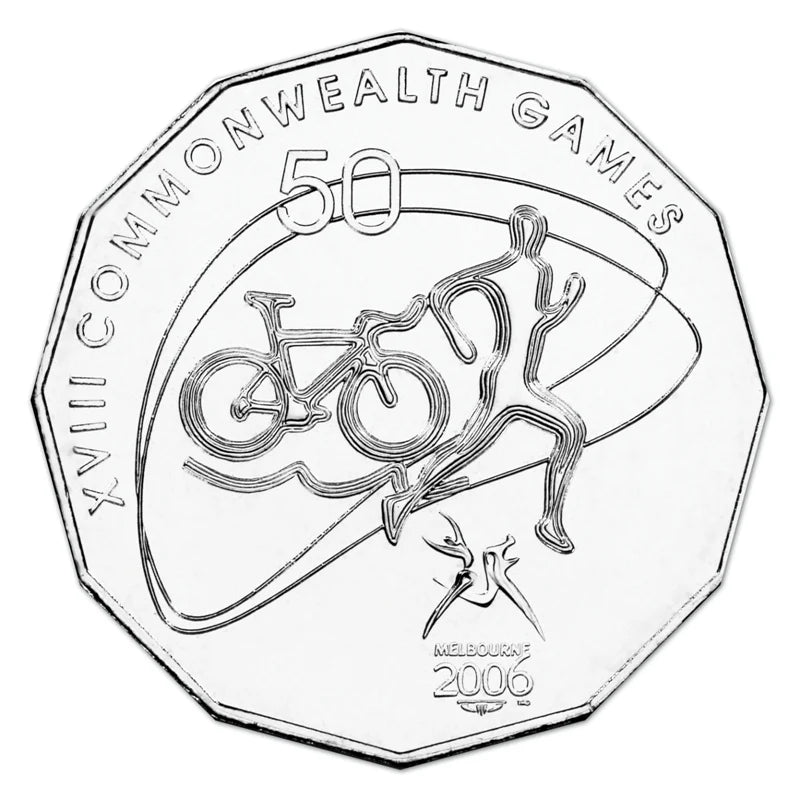 2006 50c Melbourne Commonwealth Games Uncirculated Coin - Triathlon