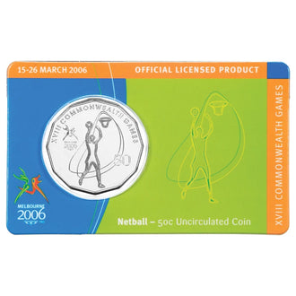 2006 50c Melbourne Commonwealth Games Uncirculated Coin - Netball