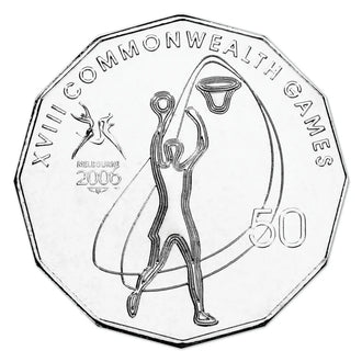 2006 50c Melbourne Commonwealth Games Uncirculated Coin - Netball