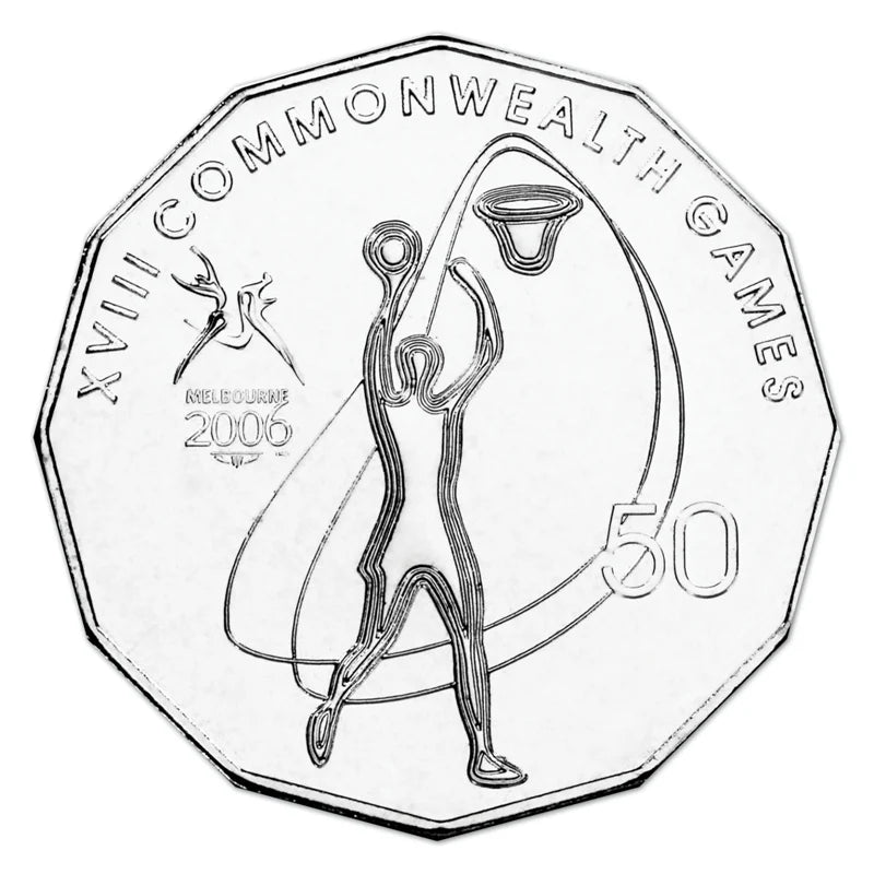 2006 50c Melbourne Commonwealth Games Uncirculated Coin - Netball