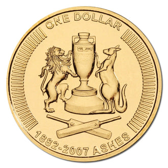 2007 $1 Australian The Ashes Cricket Uncirculated Coin