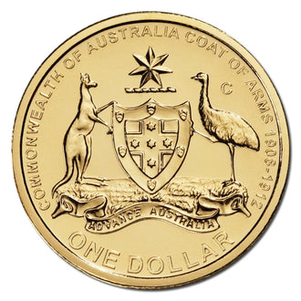 2008 $1 Australian Coat of Arms 100 Years C Mint Mark Uncirculated Coin