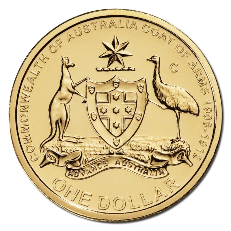 2008 $1 Australian Coat of Arms 100 Years C Mint Mark Uncirculated Coin