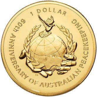 2007 $1 Australian Peacekeeping 60th Anniversary Uncirculated Coin