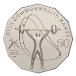 2006 50c Melbourne Commonwealth Games Uncirculated Coin - Weightlifting