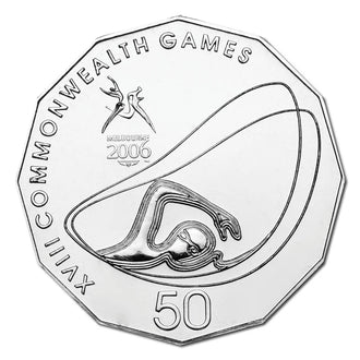 2006 50c Melbourne Commonwealth Games Uncirculated Coin - Aquatics