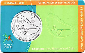 2006 50c Melbourne Commonwealth Games Uncirculated Coin - Shooting