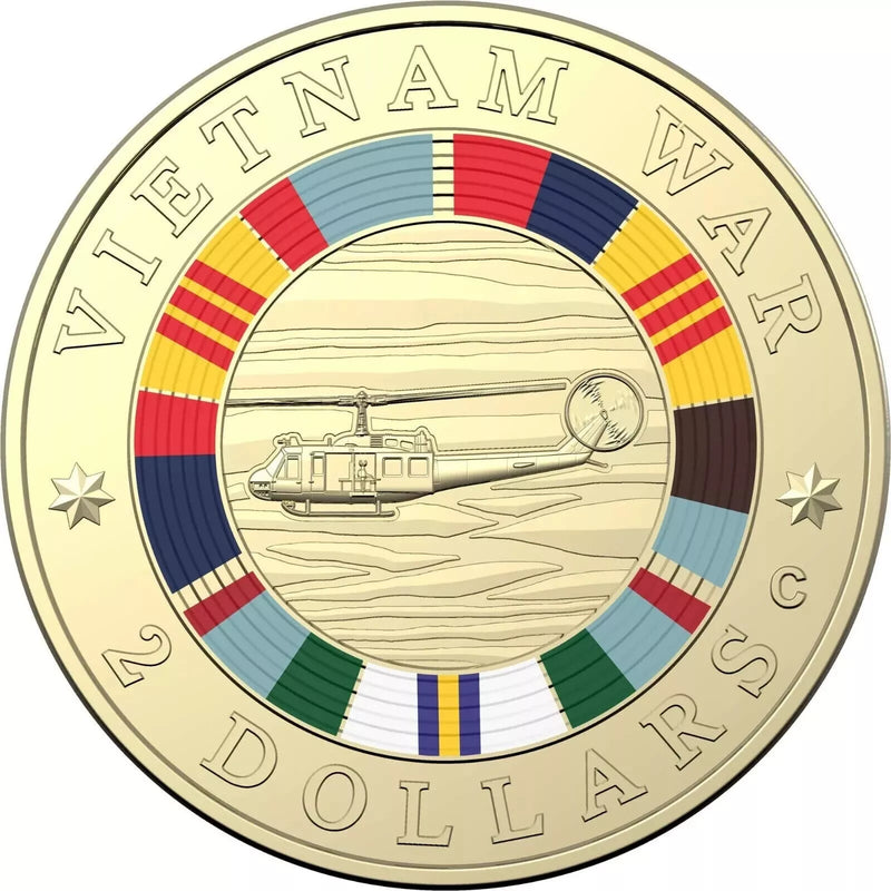 2023 $2 50th Anniversary of the Vietnam War Coloured C-Mint Mark Coin