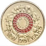 2015 $2 Lest We Forget Coloured Red Coloured Circulated Coin