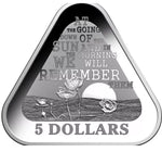 2014 Lest We Forget Australian Triangular $5 Proof Silver Coin