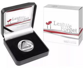 2014 Lest We Forget Australian Triangular $5 Proof Silver Coin